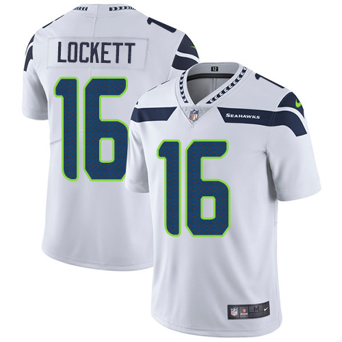 2019 Men Seattle Seahawks 16 Lockett white Nike Vapor Untouchable Limited NFL Jersey